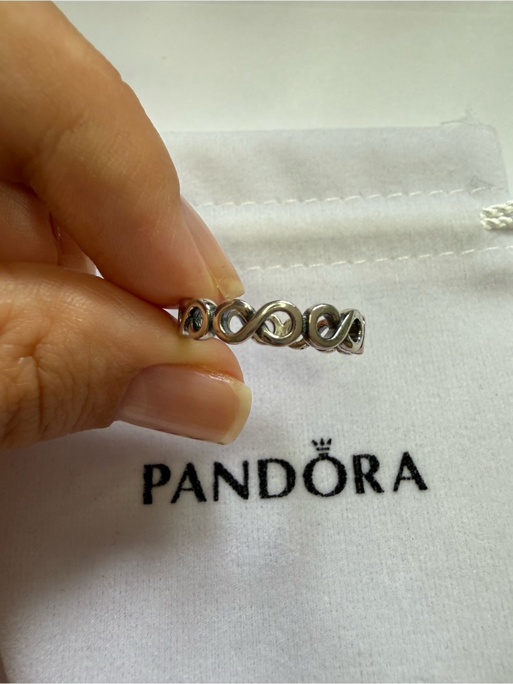 PANDORA Silver Infinity Twist Ring in Sterling Silver size 8 NEW WITHOUT BAG!!!!